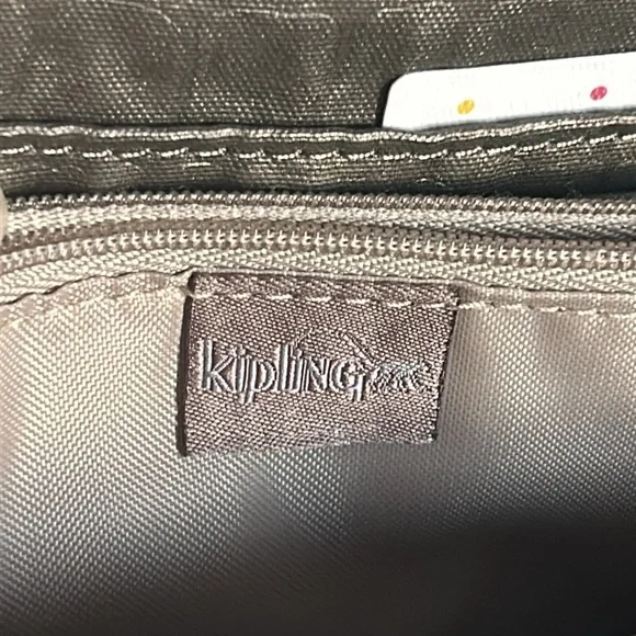New Kipling Zuma Metallic Pewter Croc Embossed Crossbody Travel Organizer - Picture 8 of 13